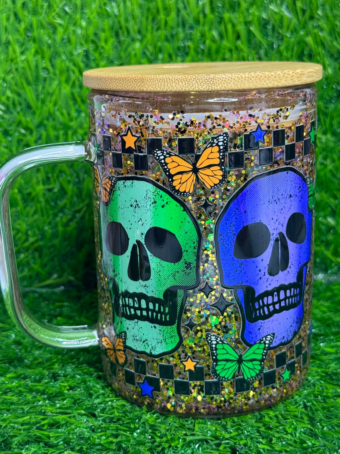 Skulls & Butterflies Snowglobe Mug