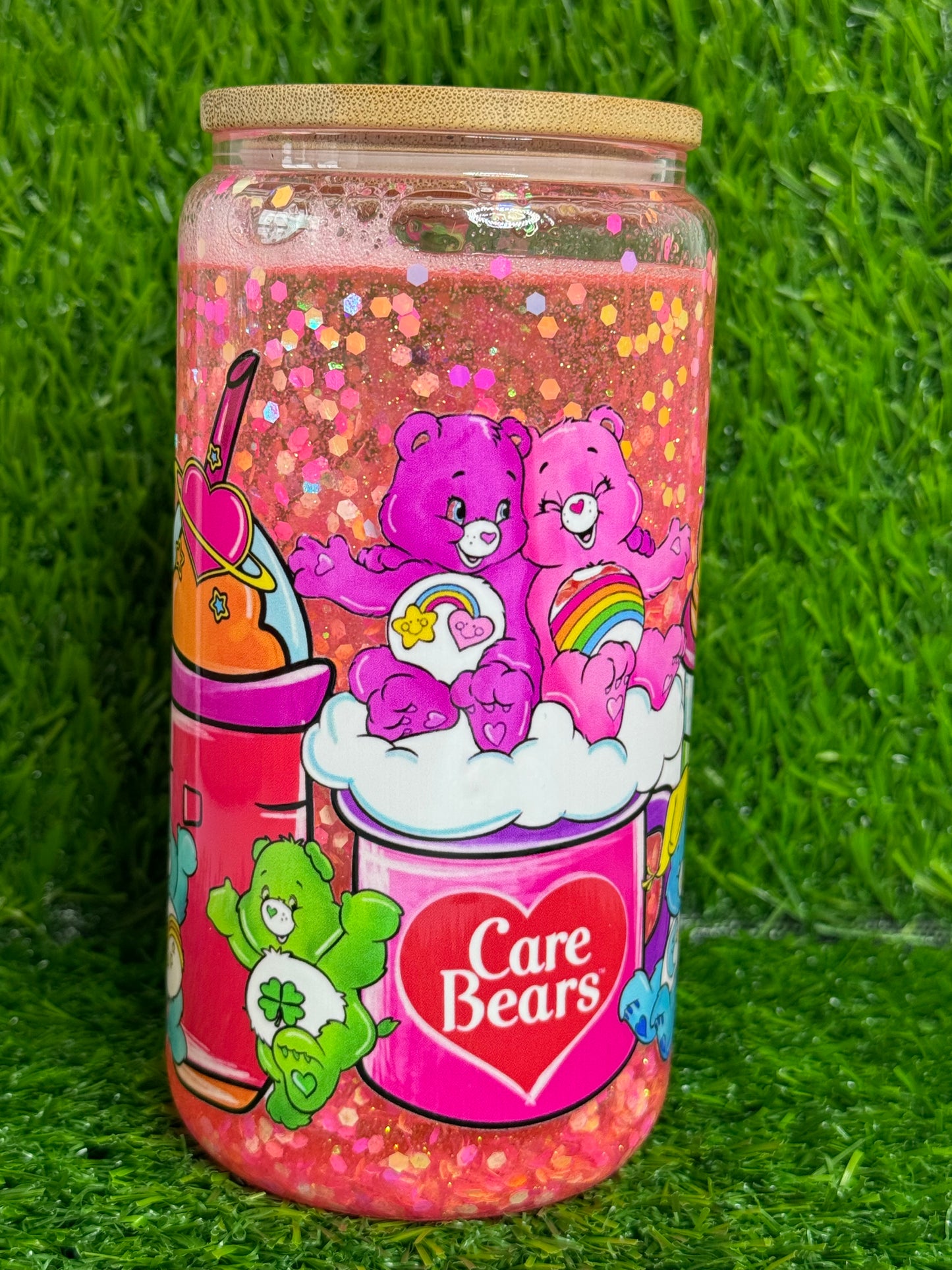 Rainbow bears Snowglobe cup (discounted- big air bubble)