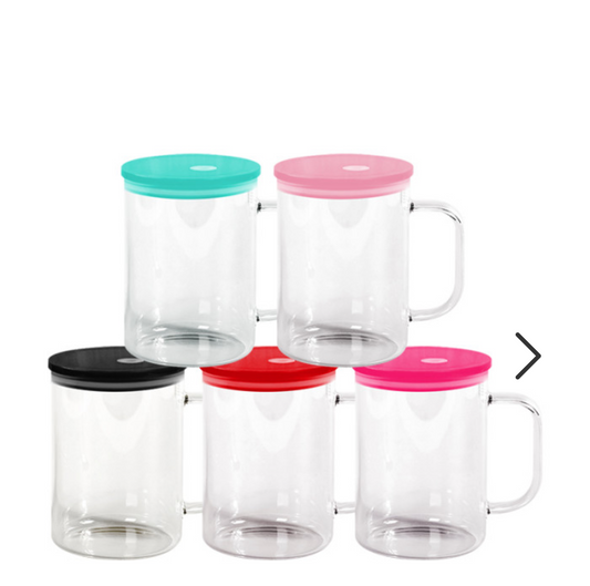 Custom 17 oz plastic Clear mug with handle