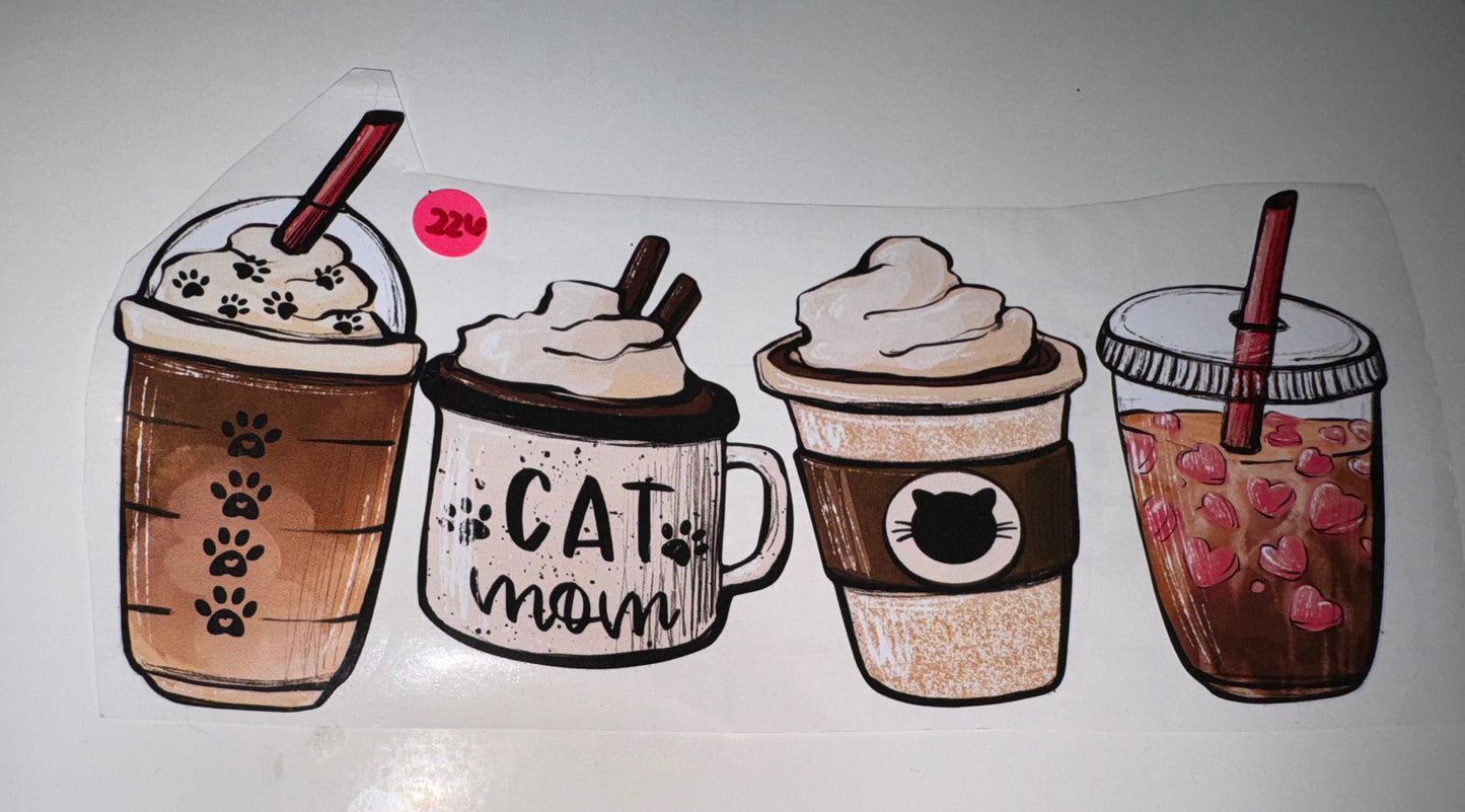 Cat mom latte cups